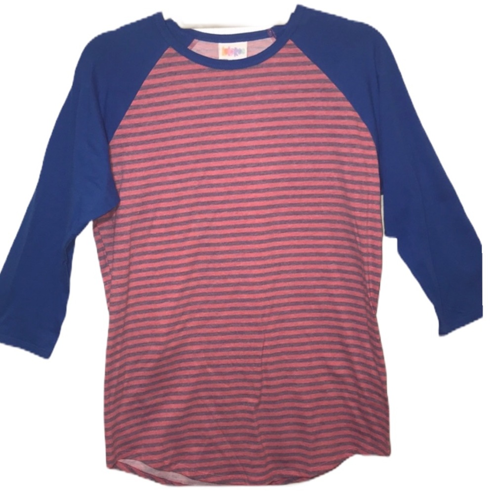 LuLaRoe Randy Striped Baseball Tee size M